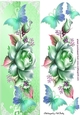Pretty green rainbow roses with butterflies tall DL