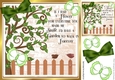 Pretty garden leaves with birds and butterflies card fronts 8x8