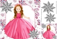 pretty princess in cerise with silver stars 8x8