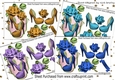 4 pretty shoes with roses toppers mini kit