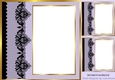 Pretty purple black lace border window 8x8 frame