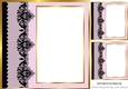 Pretty pink black lace border window 8x8 frame