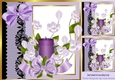 Pretty purple black lace border window 8x8 frame (candle)
