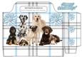 Lots of cute dogs on blue check tote gift bag