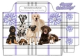 Lots of cute dogs on purple check tote gift bag