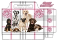 Lots of cute dogs on pink check tote gift bag