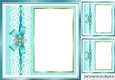 turq, lace white border with bow and window card front 8x8 frame