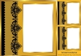 Pretty gold black lace border window 8x8 frame
