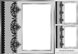Pretty silver black lace border window 8x8 frame