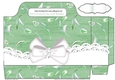 Green Denim effect with flowers and lace with bow tote gift bag