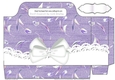 Purple Denim effect with flowers and lace with bow tote gift bag