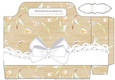 Gold Denim effect with flowers and lace with bow tote gift bag