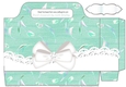 Turq Denim effect with flowers and lace with bow tote gift bag