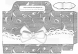 Grey Denim effect with flowers and lace with bow tote gift bag