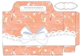 Orange Denim effect with flowers and lace with bow tote gift bag