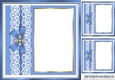 blue with lace and bow with window 8x8 card front frame