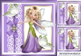purple fearie with lace butterflies and bow with window 8x8 card front frame
