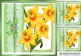 yellow daffodils with lace and bow with window 8x8 card front frame