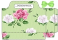 Pink/white roses green dots tote gift bag
