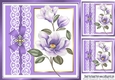 purple with lace border and bow with purple magnolias 8x8 card front