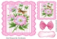 pink stripe frame with flowers and butterflies 7x7 toppers