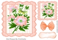 peach stripe frame with flowers and butterflies 7x7 toppers