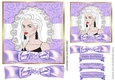 Pretty lady in purple scroll frame with bow 7x7 topper