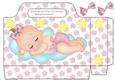 sweet baby girl sleeping on a cloud with stars tote gift bag