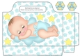 sweet baby boy sleeping on a cloud with stars tote gift bag