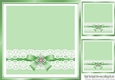 pretty green with lace border and pearls bow 8x8 card front