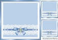 pretty blue with lace border and pearls bow 8x8 card front