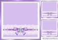 pretty purple with lace border and pearls bow 8x8 card front