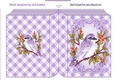 pretty purple bird on a branch ornate folded book