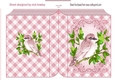 pretty pink bird on a branch ornate folded book