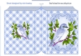 pretty blue bird on a branch ornate folded book