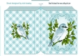 pretty turq bird on a branch ornate folded book