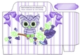 pretty purple owl with purple bows striped tote gift bag
