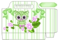 pretty owl with green bows striped tote gift bag