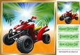 Lovely sunset with red quad bike 8x8