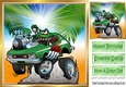 70s green hot rod funny car with palm trees 8x8