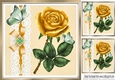 Pretty gold rose with butterflies and lace 8x8
