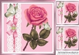 Pretty pink rose with butterflies and lace 8x8