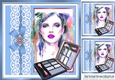 Art work pretty lady in blue shades with lace/ makeup 8x8