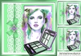 Art work pretty lady in green shades with lace/ makeup 8x8