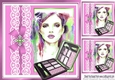 Art work pretty lady in pink shades with lace/ makeup 8x8