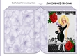 Pretty Artwork lady with puppy in black with bow folded book