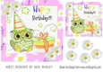 Cute Owl with white daisies in pink daisy frame 7x7