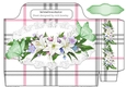 Pretty floral arrangement on lace pink tartan tote gift bag