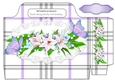 Pretty floral arrangement on lace purple tartan tote gift bag