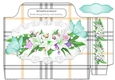 Pretty floral arrangement on lace peach tartan tote gift bag